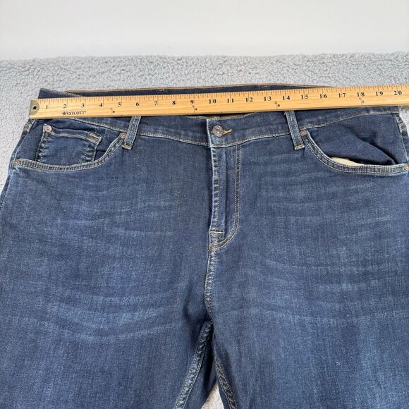S 7 For All Mankind Jeans Mens 40x33 Blue The Straight Dark Wash Stretch Denim - Picture 4 of 11